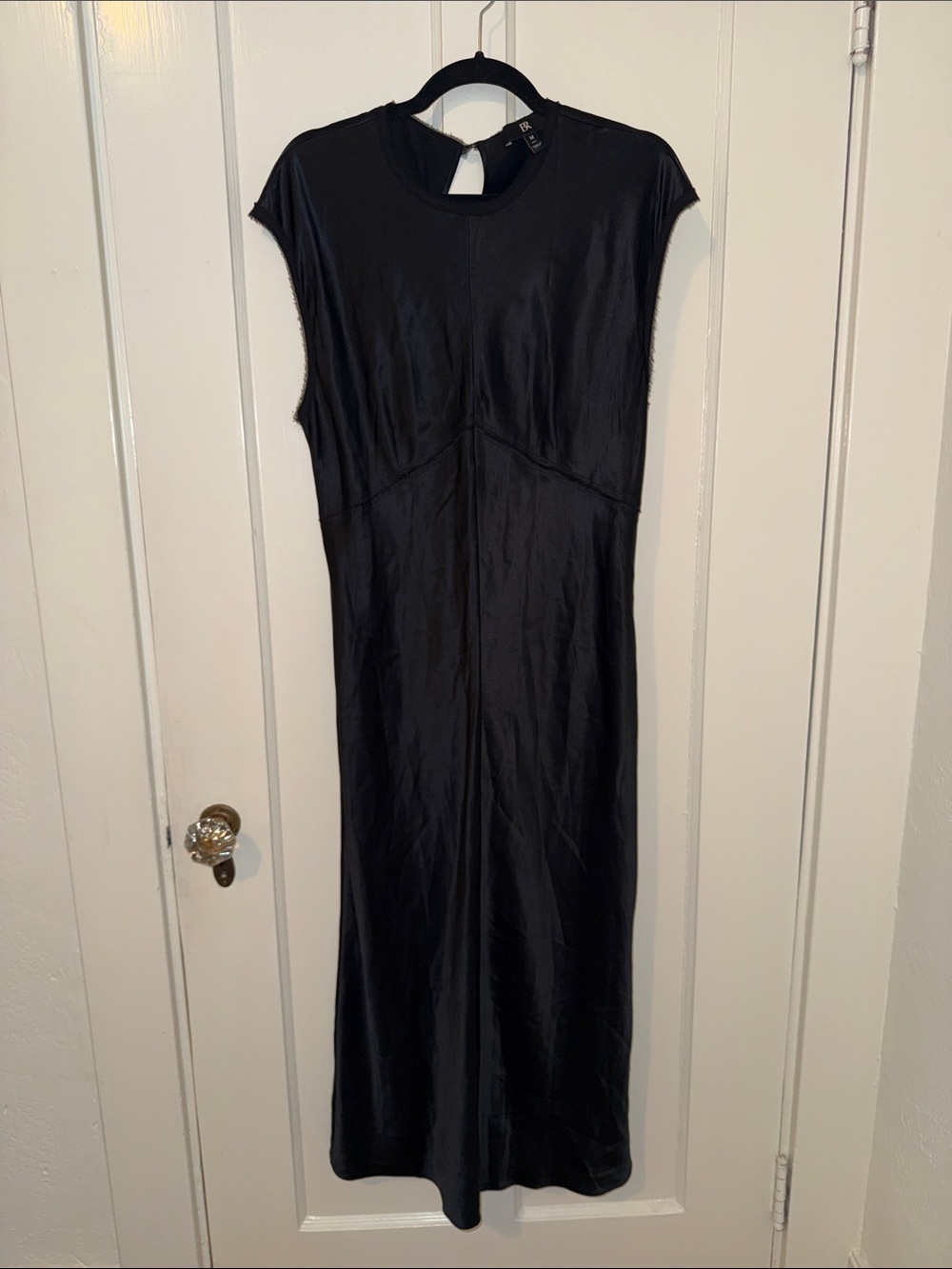 Banana Republic Black Maxi Cap-Sleeve Dress